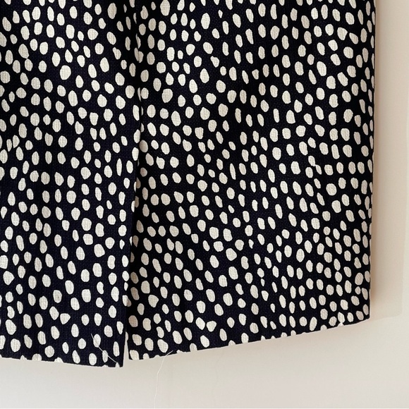 J Crew Women's Navy White Dot High Waisted Straight Pencil Cotton Midi Skirt, 00 - Picture 9 of 12